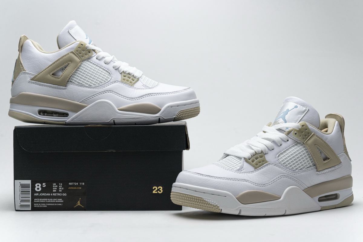 Air Jordan 4 Retro Sand Linen White Yellow Shoes - Click Image to Close